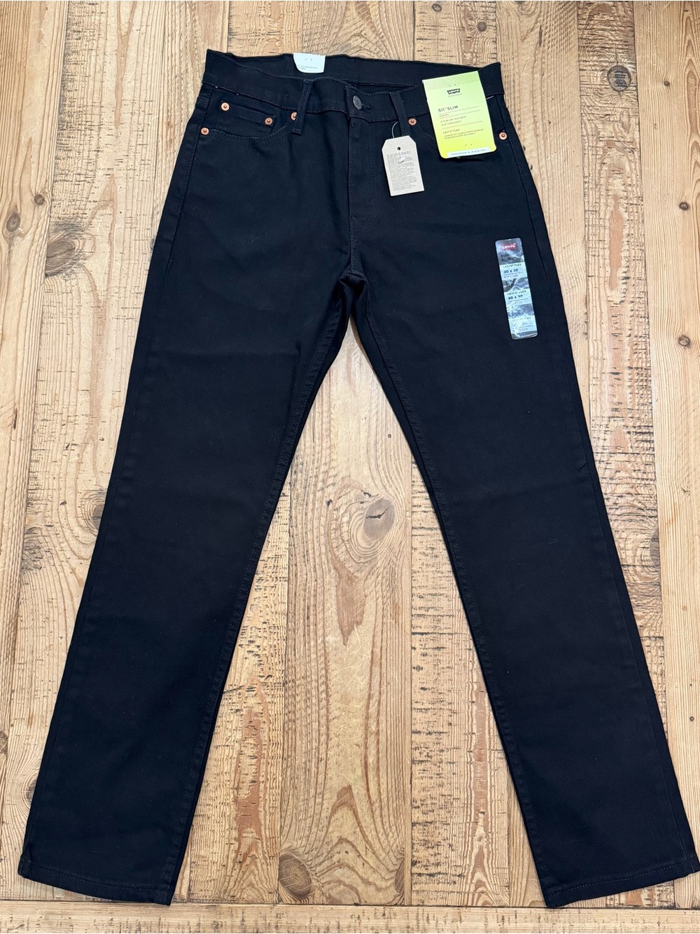 Levi's Men's Black Slim Straight Jeans - Classic Black Wash